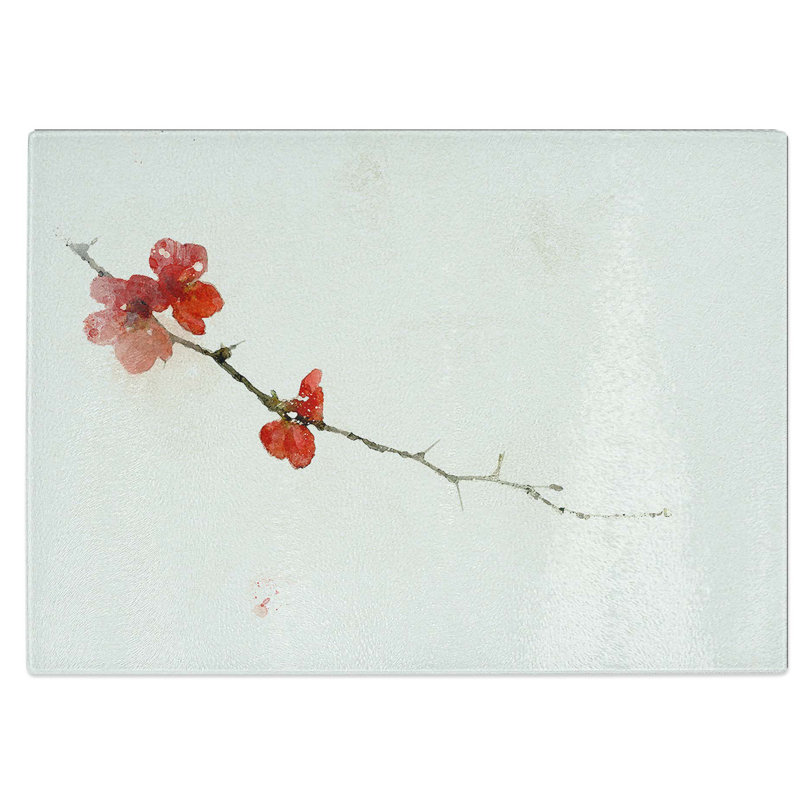 Tempered Glass Petal Falling Chopping Board, 28.5 cm W x 20 cm L