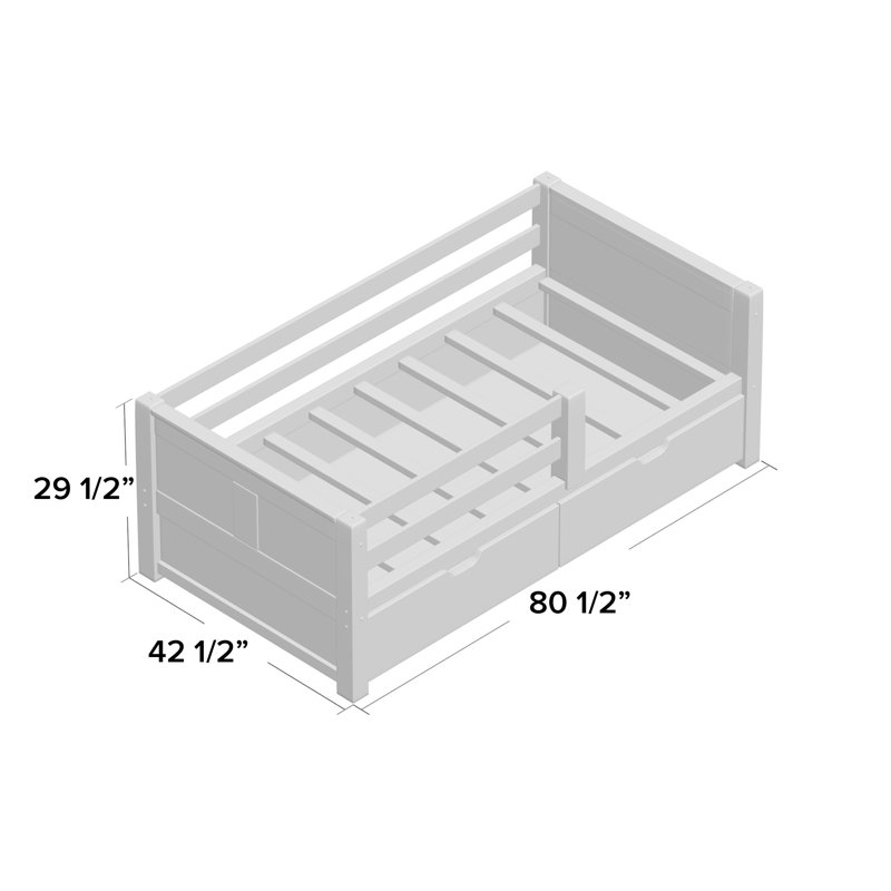 Aditya Kids Twin Daybed with Drawers, Cappuccino