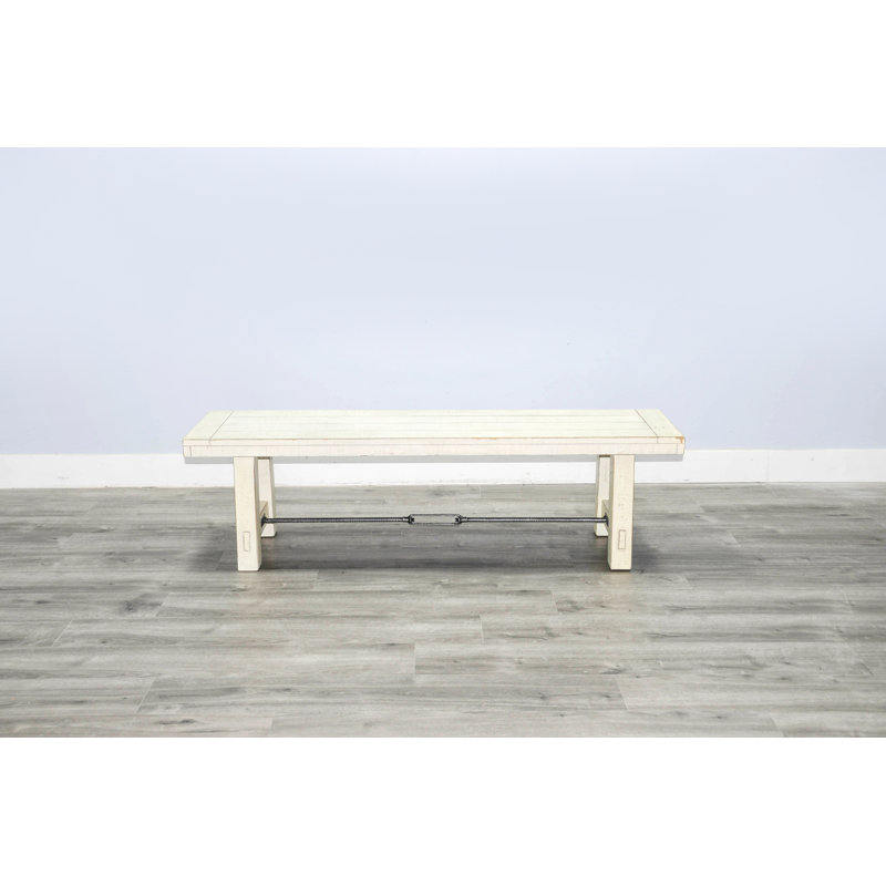 Hardin Solid Wood Bench, White Sand