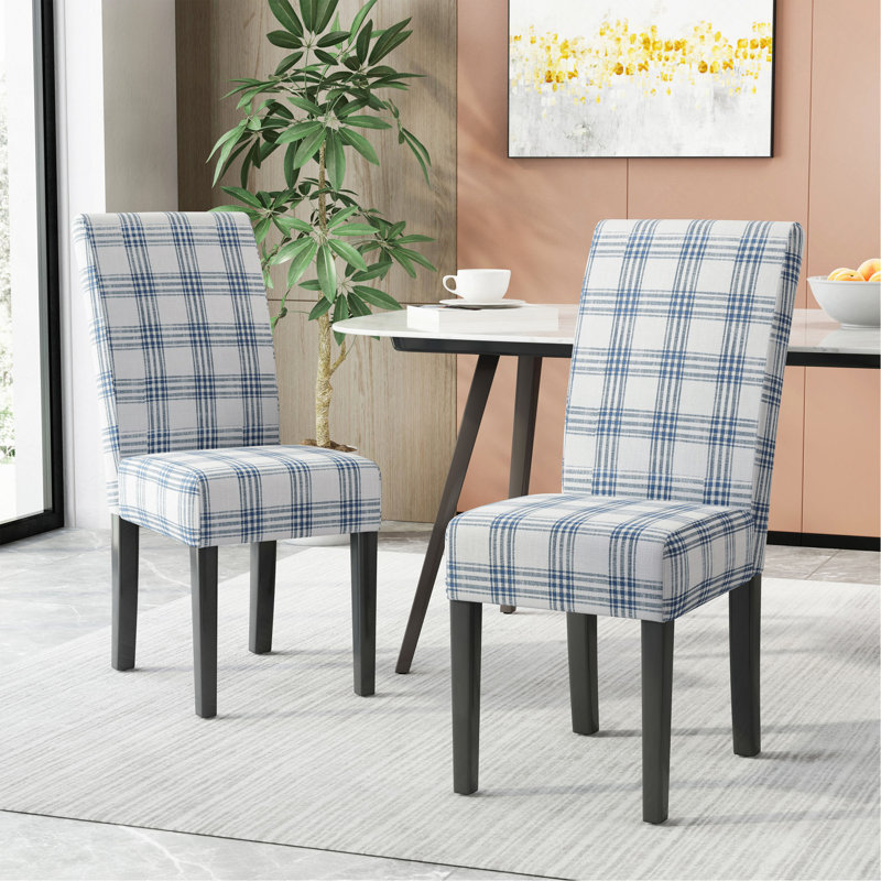 Chaise de salle à manger, Bleu / Crème