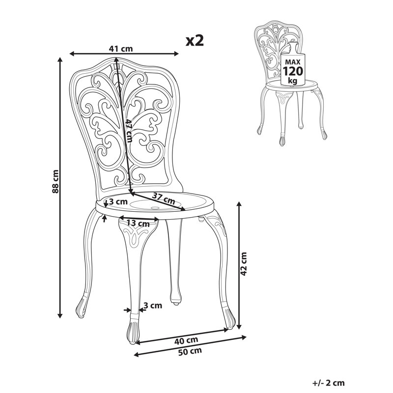 Heston Patio Dining Side Chair, White