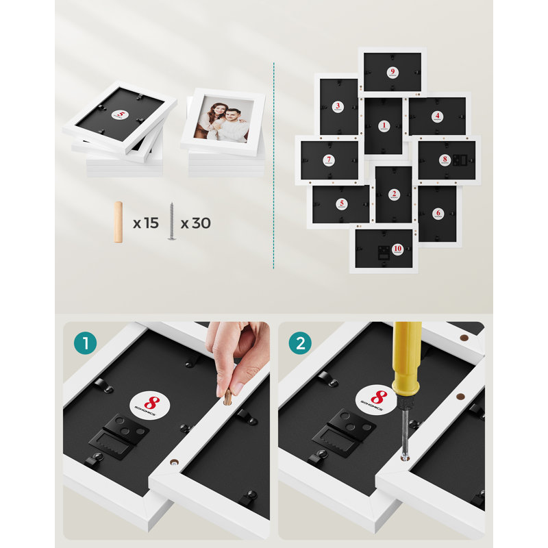 60x49.3x3.6cm Picture Frame - Set of 9, White