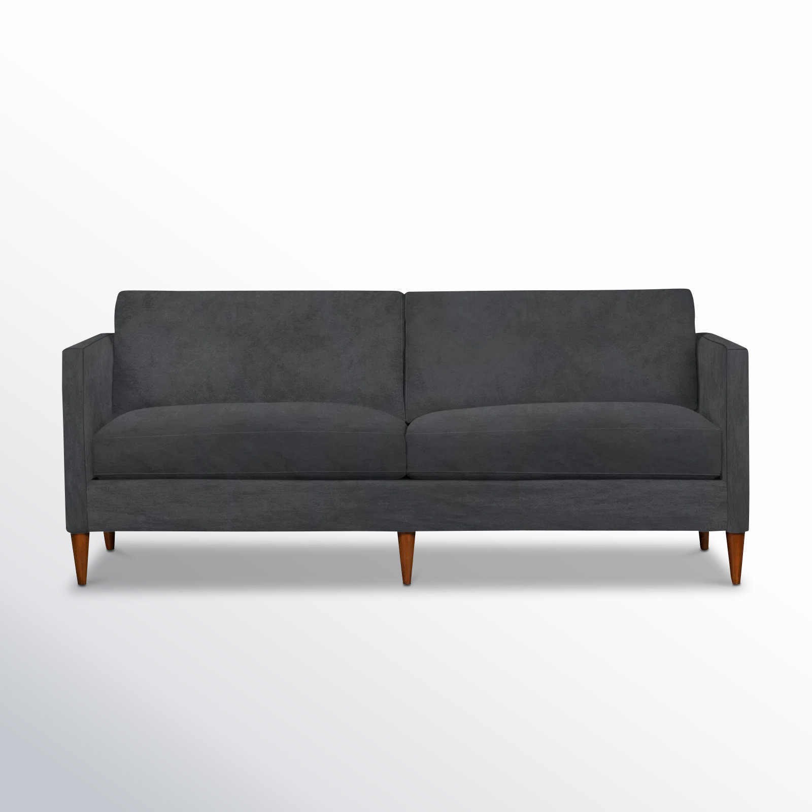 Clifford 87" Upholstered Custom Sofa, Bella Cornflower Performance Velvet
