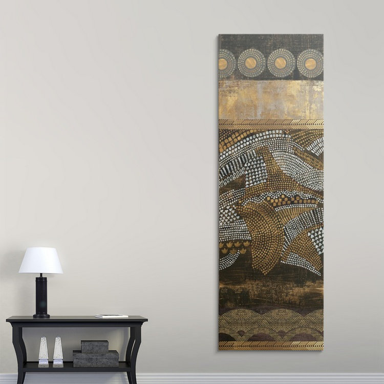 « art nouveau ii », impression Tom Reeves, H 44 po x l 20 po x P 1 po, Cadre noir