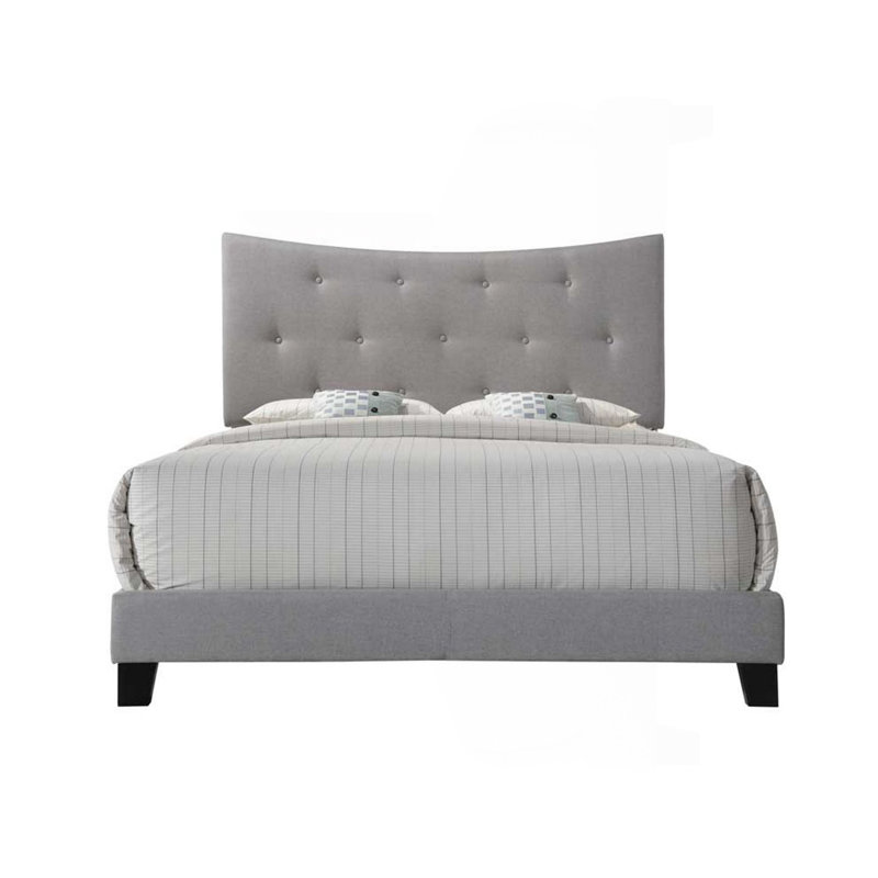 Grand lit en tissu gris Venacha