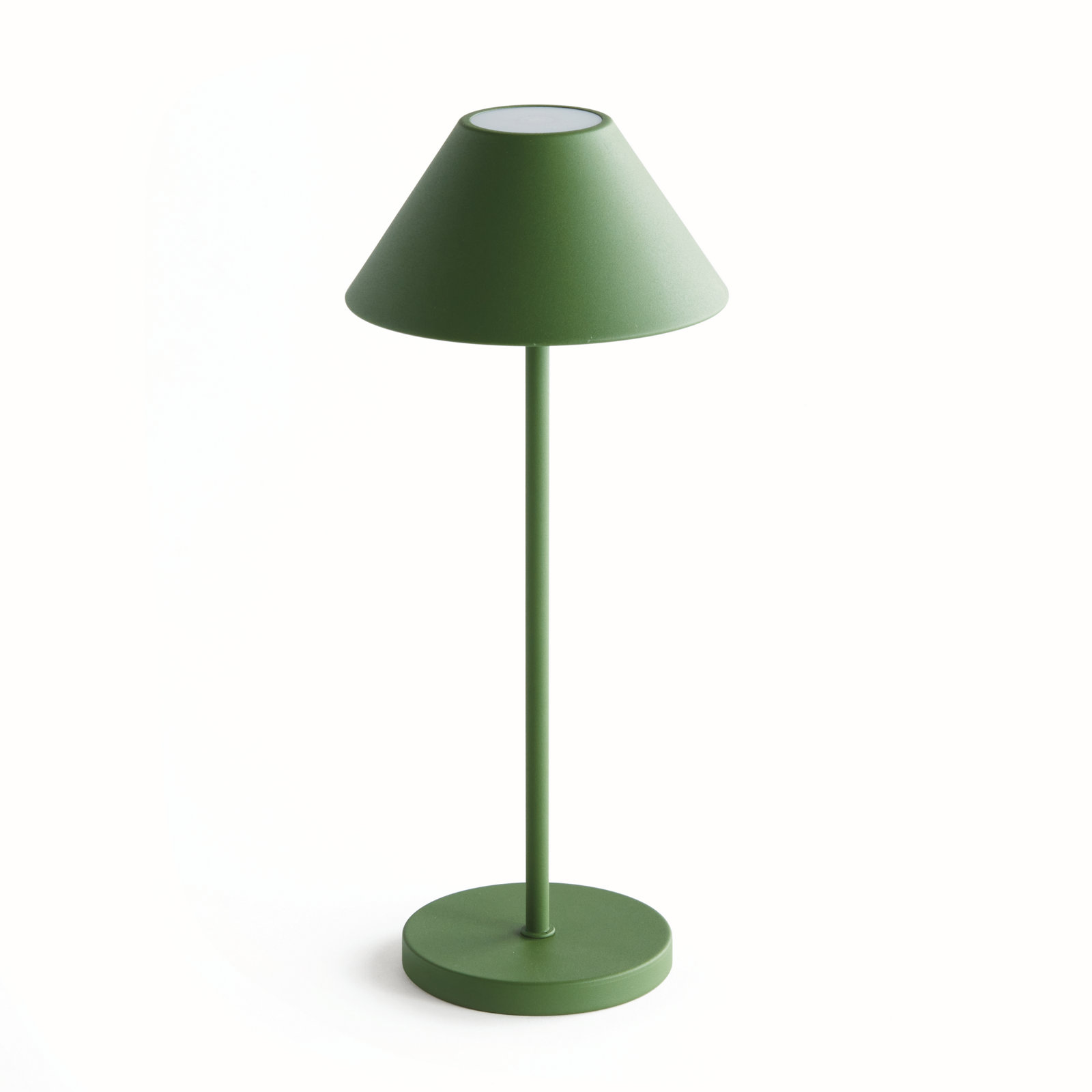 Indoor/Outdoor Metal CORDLESS LED LAMP, Green, 14'' H x 6'' W x 6'' D, Green