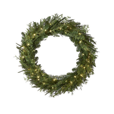 Faux Lighted 76.2cm Wreath