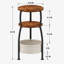 Table d'appoint ronde avec panier de rangement et tablettes à 3 niveaux