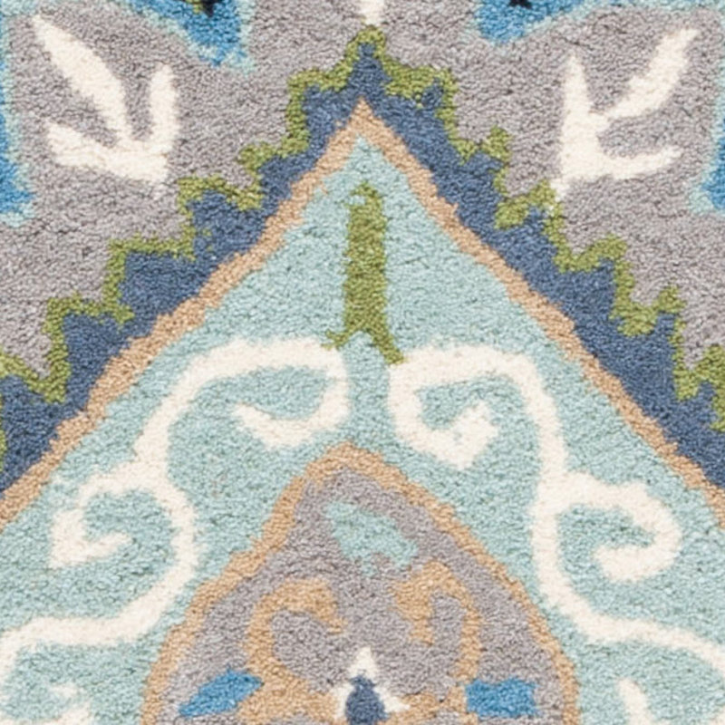 Tapis floral en laine touffeté à la main Kouerga, Rectangle 8 pi x 10 pi