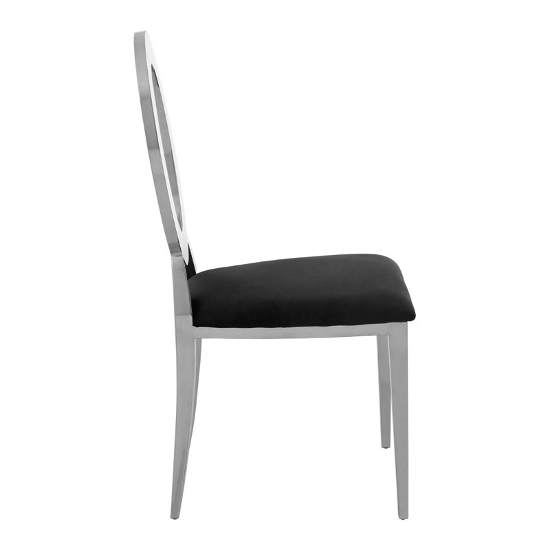 Kiera 46cm H Upholstered Side Chair in Silver