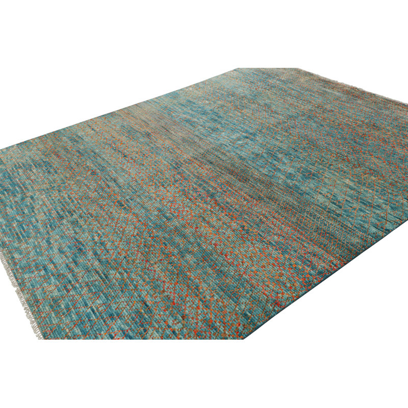 Rug & Kilim’S Contemporary Rug With Polychromatic Stripes And Geometric Patterns