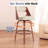 Mid-Century Swivel 28.9" Bar Stool with Faux Leather Seat and Curved Walnut Wood Back-1817025356