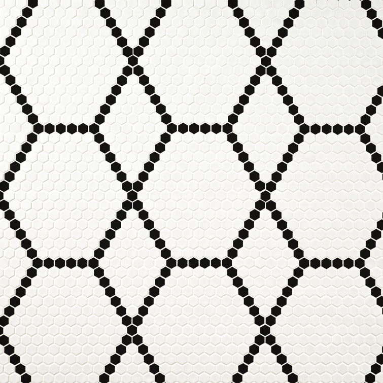 Hive Pattern 12" x 12" Matte Porcelain Mosaic Floor and Wall Tile