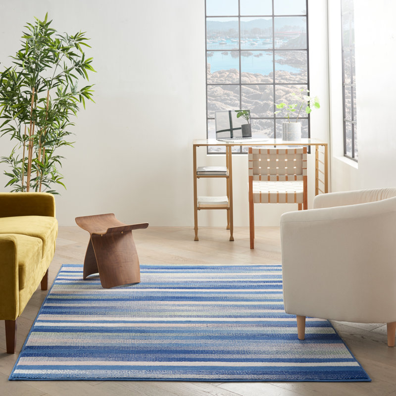 Kallum Performance Striped Indoor Rug, Rectangle 8'4" x 11'6"