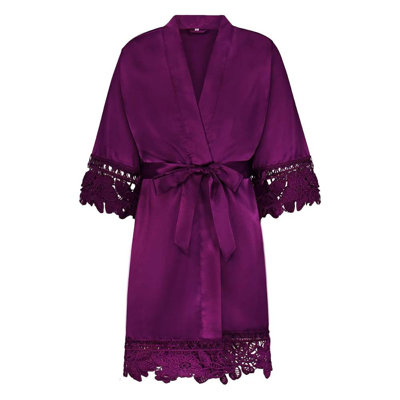 Satin Sateen Women Above Knee Bathrobe