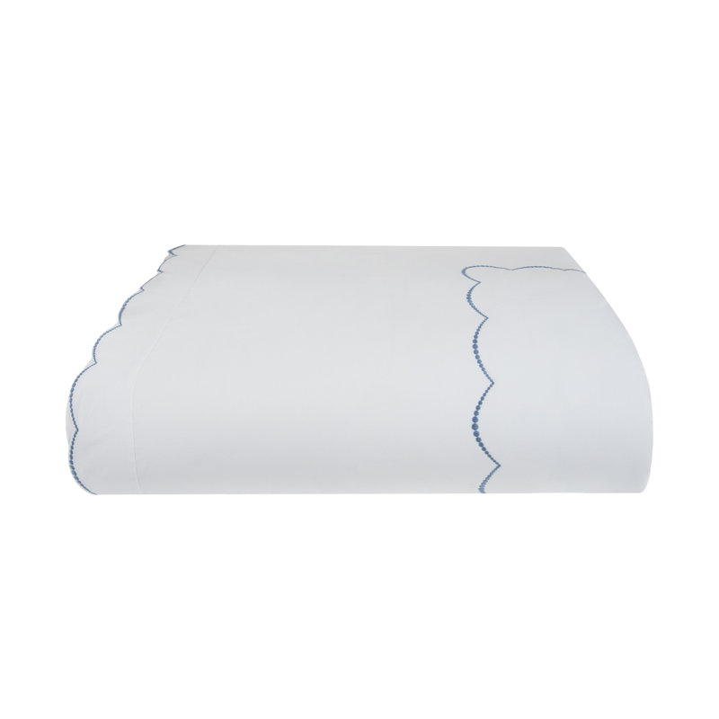 Nazaré 100% Cotton Percale, Duvet Cover, white/ french blue, Full / Double