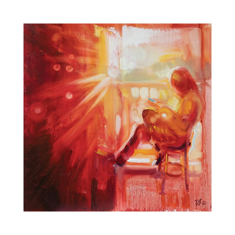 Relax In The Sun by Katharina Valeeva - Wrapped Canvas Painting, 66.04 cm H x 66.04 cm W x 3.175 cm D