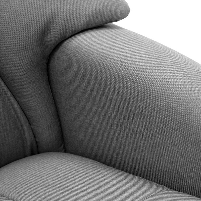 Gentilis 77cm Wide Swivel Ergonomic Recliner, Grey, Black