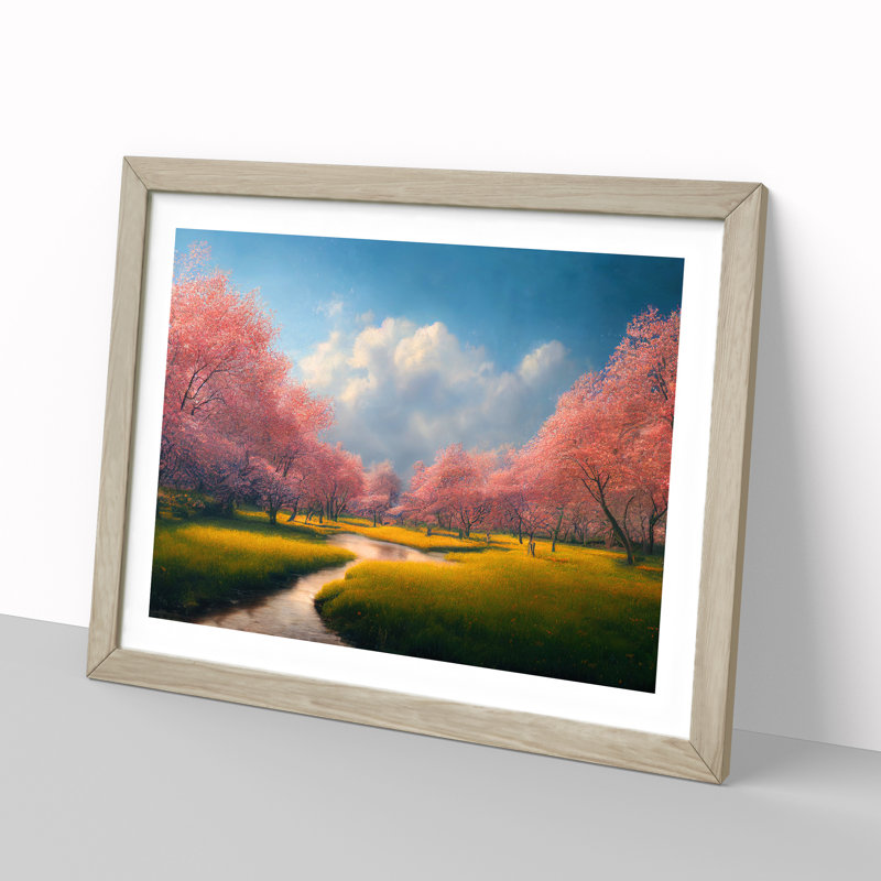 Miraculous Spring Forest - Single Picture Frame Print, 46cm H x 64cm W, Oak Framed