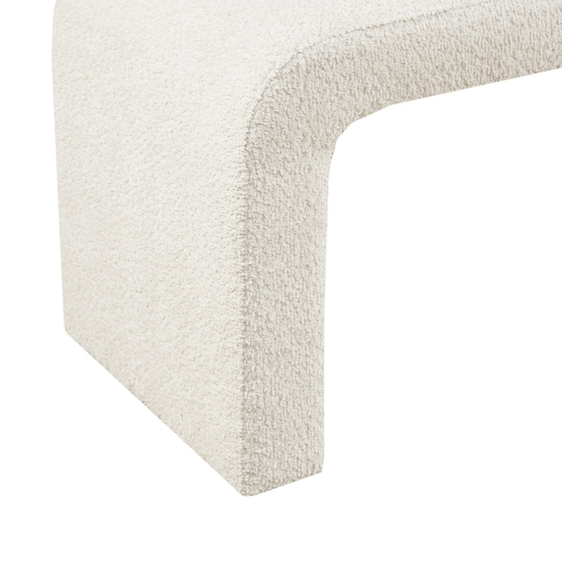 Banc en cascade pour hall d'entrée Boucle - l 42 po x H 18 po x P 16 po, capacité de poids de 400 lb, crème, sans assemblage Moderne en tissu crème, H 16 po x P 18 po