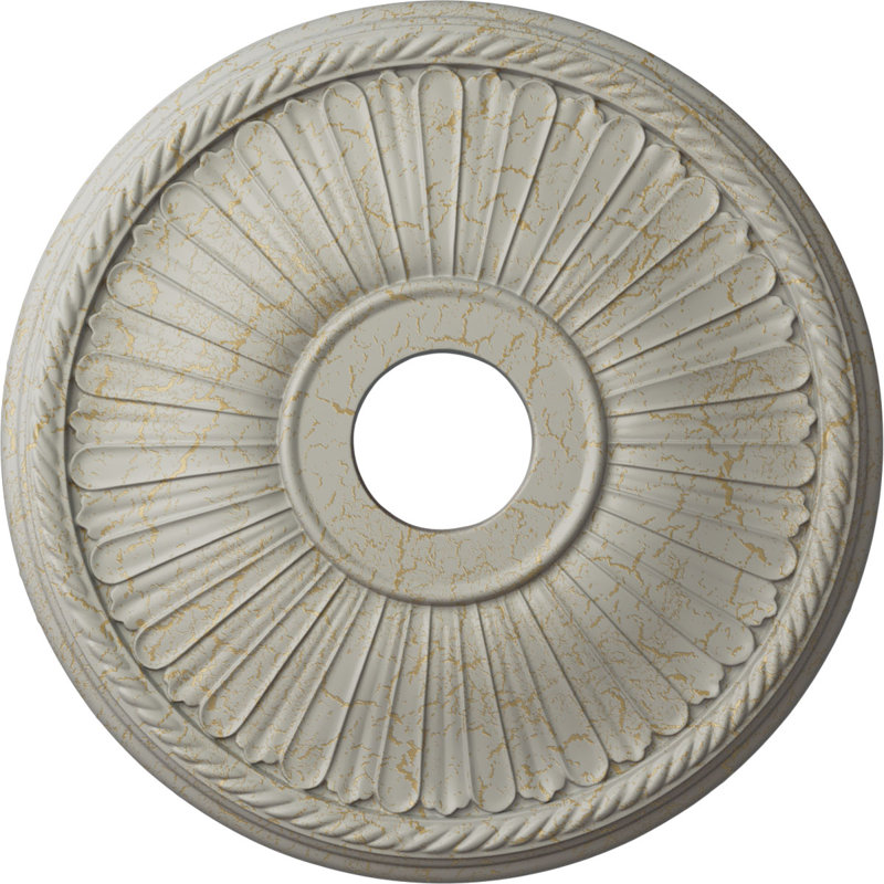 Médaillon de plafond Endurathane Palmetto, DE 20 7/8 po x P 3 5/8 po x P 1 5/8 po (convient aux auvents jusqu'à 5 po), fini de rêve de minuit peint à la main