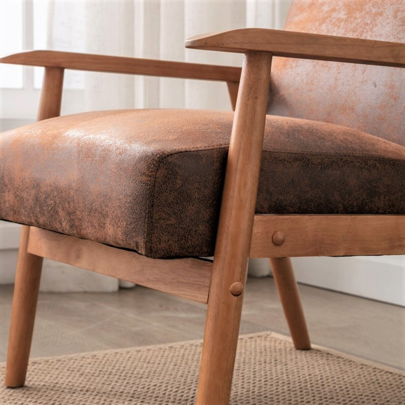 Fauteuil de l 25,375 po Beachwood, Microfibre brun clair