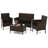 Rintaro 4 - Person Patio Conversation Set with Cushions-1464975483
