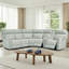 Ensemble de salon Avani 6 pièces, 3 fauteuils inclinables électriques, sectionnel en cuir, appuie-tête électrique-708719176-711457993