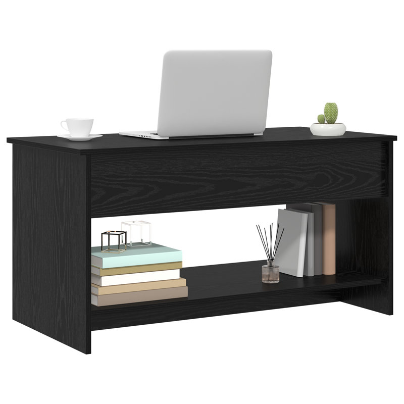 Coffee Table Engineered Wood Accent Living Room Modern Indoor Furniture, Black oak