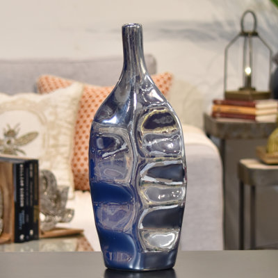 Argent poli en céramique vase sm Dismuke