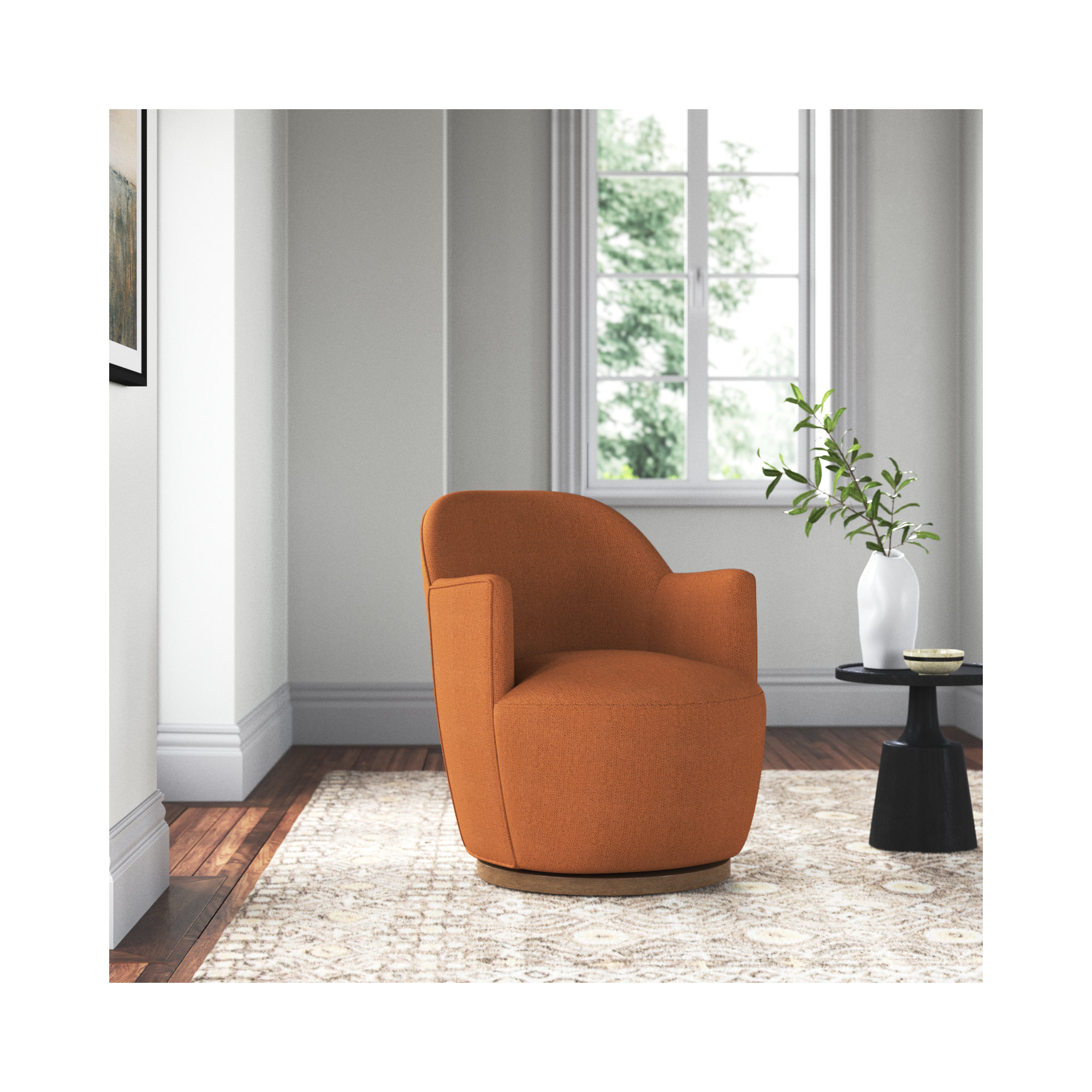 Corson Swivel Accent Chair, Patton Burnish Performance Weave