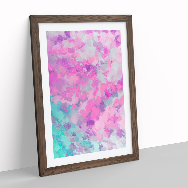 Bombshell Abstract - Wall Art, 36cm H x 27cm W x 2cm D, Walnut Framed, White
