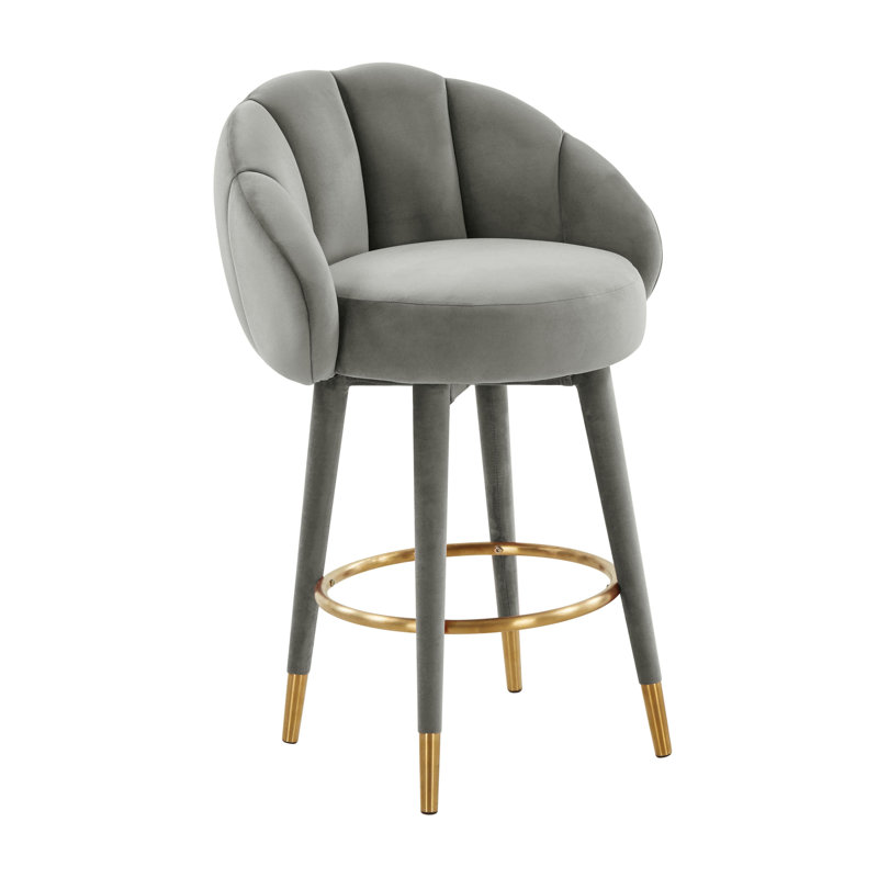 Lowther Myla Swivel Stool, Light Gray, Counter Stool (25.6” Seat Height)