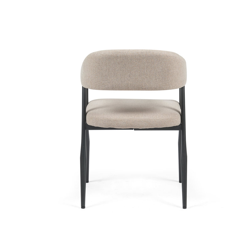 46.5cm H Velvet Upholstered Contoured Armchair, Champagne
