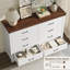 Commode 8 tiroirs l 52 po avec dessus brun noyer
