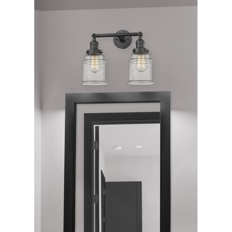 Éclairage pour salle de bain à 2 lumières à intensité variable Latour, Transparent, Ampoule incandescente rétro de 60 watts
