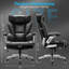 Fauteuil de bureau Big & Tall 500 lb, fauteuil inclinable ergonomique avec support lombaire réglable, accoudoirs rabattables et siège large - Fauteuil en cuir robuste pour bureau personnel, noir