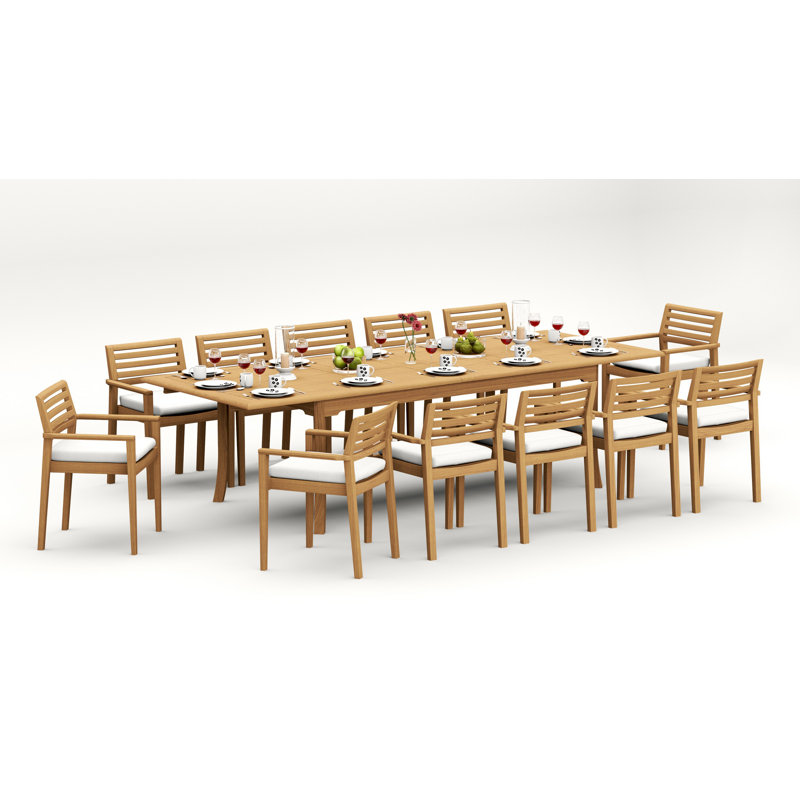 Montana Outdoor 13 - Piece Teak Dining Set