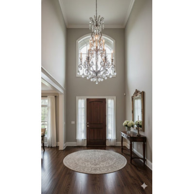 Switzer 10 Light Pewter Crystal Chandelier