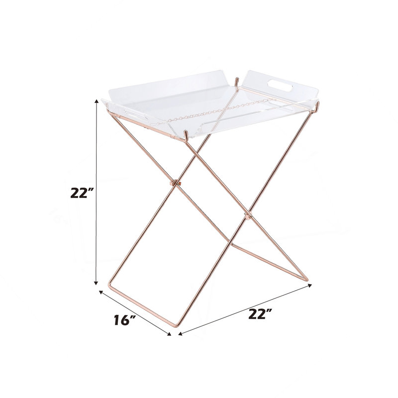 Plateau transparent en acrylique et cuivre