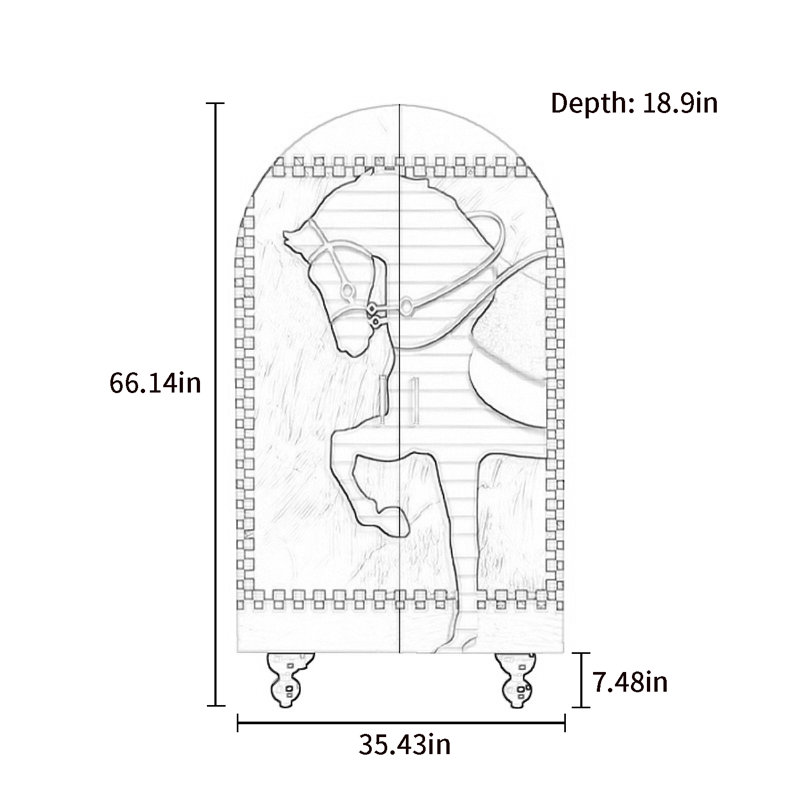 Armoire arquée avec tablettes et portes