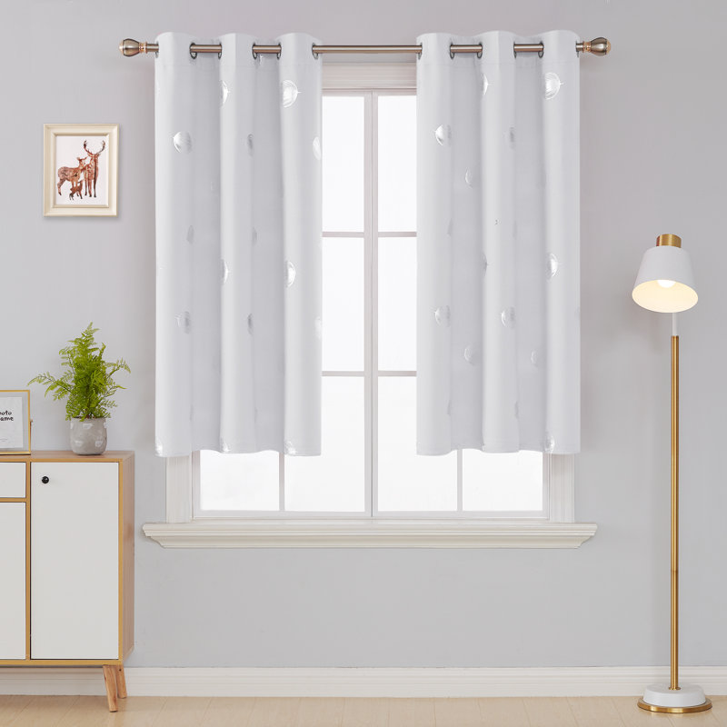 Víctor Room Darkening Curtain Pair, White, 42" W x 62" L