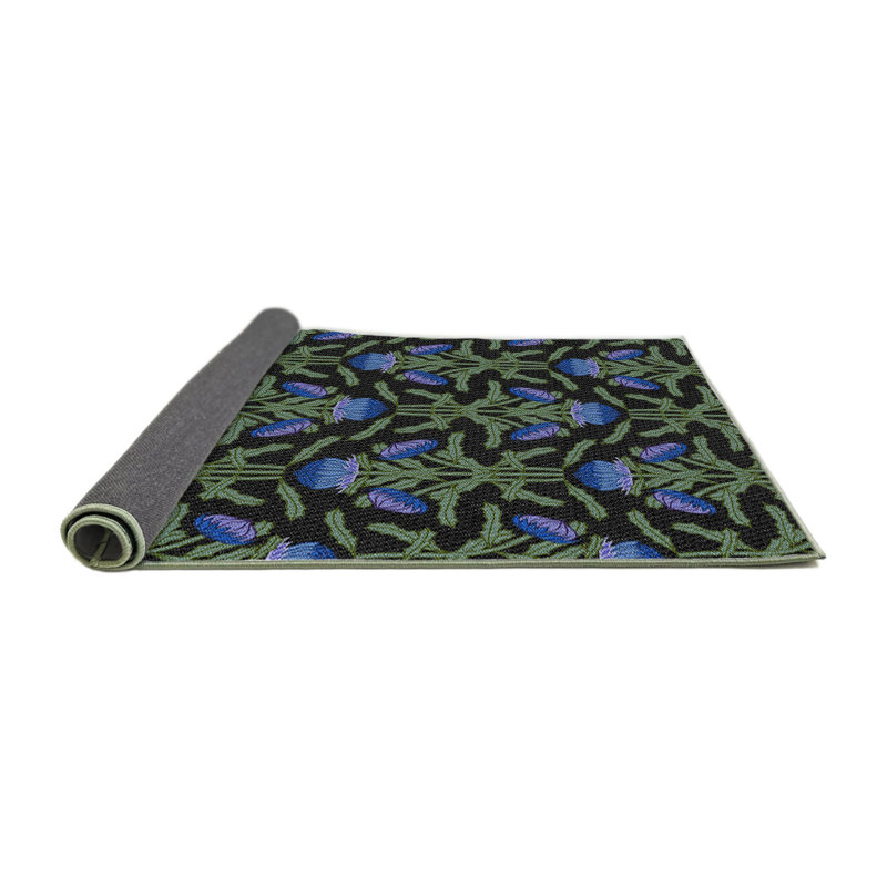 Tapis bleu foncé tissé à la machine, Rond 3 pi