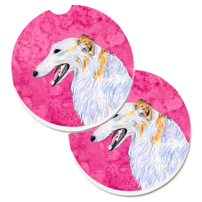Sous-verre barbu collie voiture, Barzoï