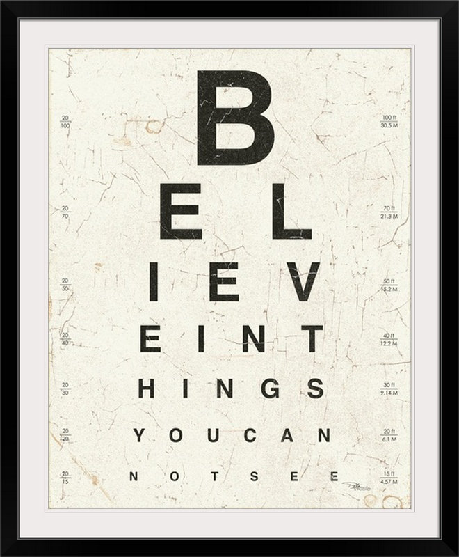 « i », art textuel Eye Chart, Cadre noir, H 28 po x l 24 po x P 1 po