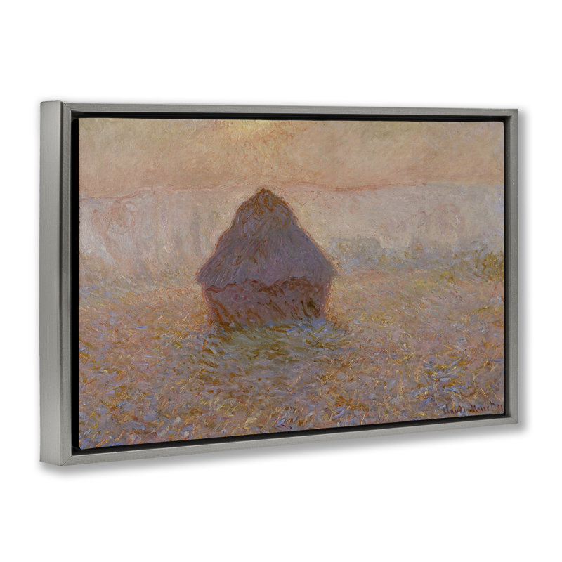 Toile flottante classique encadrée dorée Monet par one1000paintings, Cadre flottant gris lustré, H 17 po x l 25 po