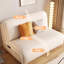 Canapé-lit modulaire en similicuir blanc crème avec rangement-1025077825
