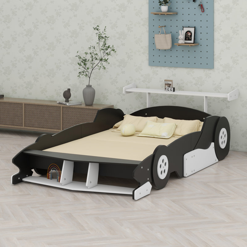 Lit plateforme avec roulettes Race, Noir