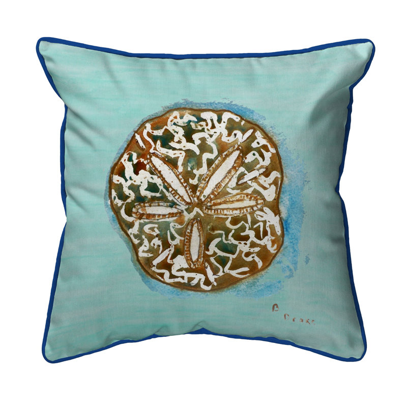 Coussin intérieur / extérieur Sand Dollar, H 22 po x l 22 po, Bleu sarcelle