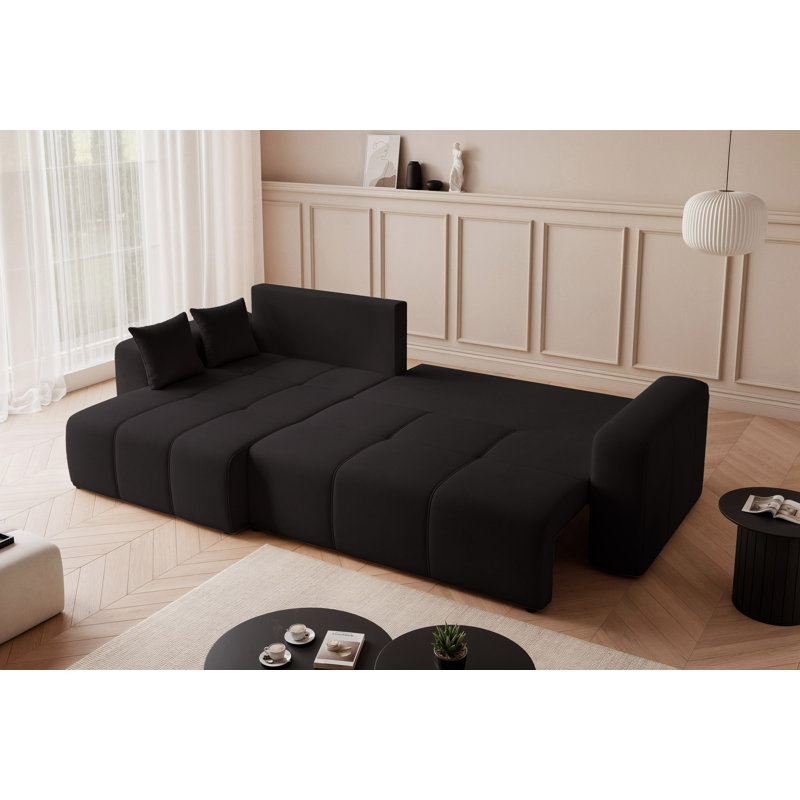 4 Seater Sofa Bed, Black